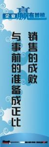 銷售激勵標語|公司銷售標語|銷售理念標語-銷售的成敗與事前的準備成正比