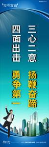 銷售標語|銷售口號|銷售團隊精神口號-三心二意，揚鞭奮蹄，四面出擊，勇爭第一