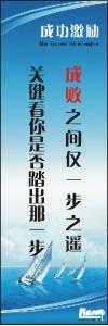 勵志標語,企業(yè)勵志標語,員工激勵口號-成敗之間僅一步之遙, 關鍵是你是否踏出那一步