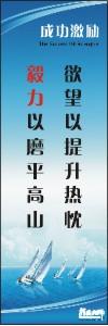 勵志標語,企業(yè)勵志標語,員工激勵口號-欲望以提升熱忱，毅力以磨平高山