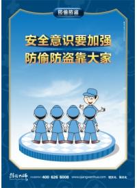 防盜意識標語 安全意識要加強 防偷防盜靠大家