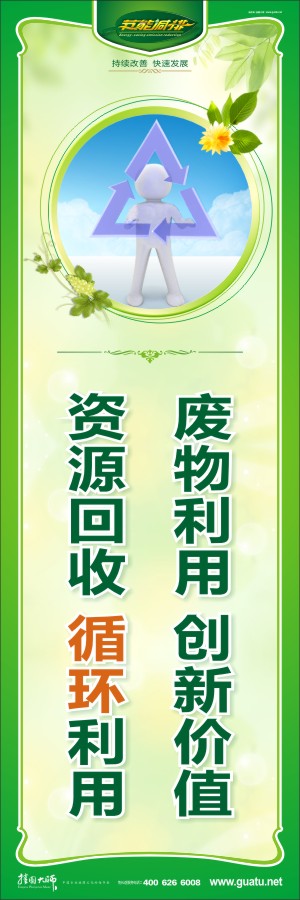 廢物利用 創(chuàng)新價值 資源回收 循環(huán)利用 節(jié)能減排宣傳標語