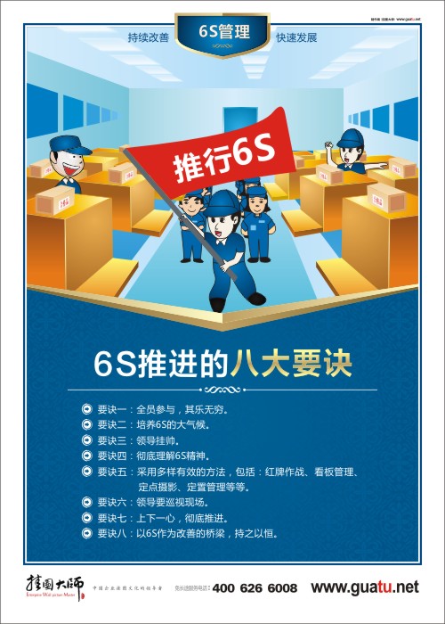 6S推進的八大要訣  6s現(xiàn)場標語