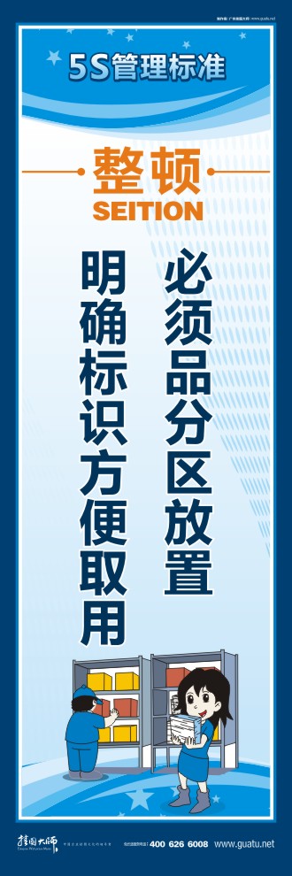 5s企業(yè)標語 必須品分區(qū)放置,明確標識方便取用