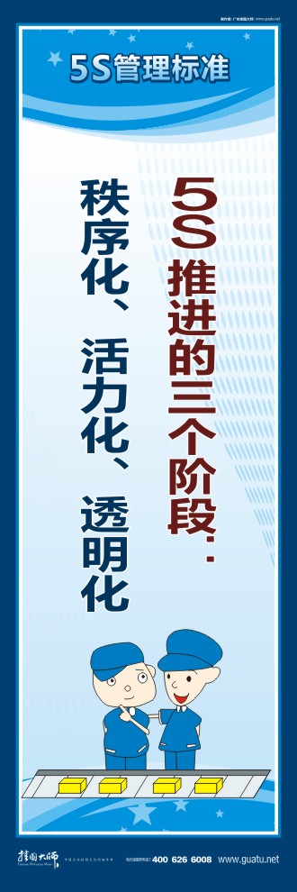 5s標語圖片 5S推進的三個階段：秩序化、活力化、透明化 