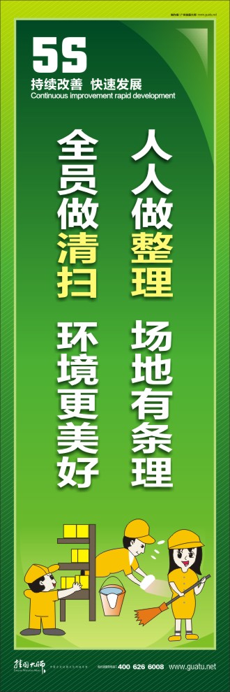 5s車間標(biāo)語 人人做整理，場(chǎng)地有條理