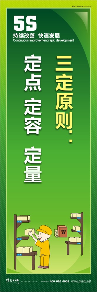 5s管理口號(hào) 三定原則：定點(diǎn) 定容  定量