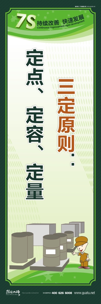 工廠7s標(biāo)語 三定原則：定點、定容、定量