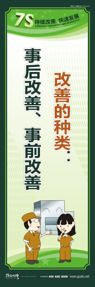 7s宣傳圖片 改善的種類：事后改善、事前改善