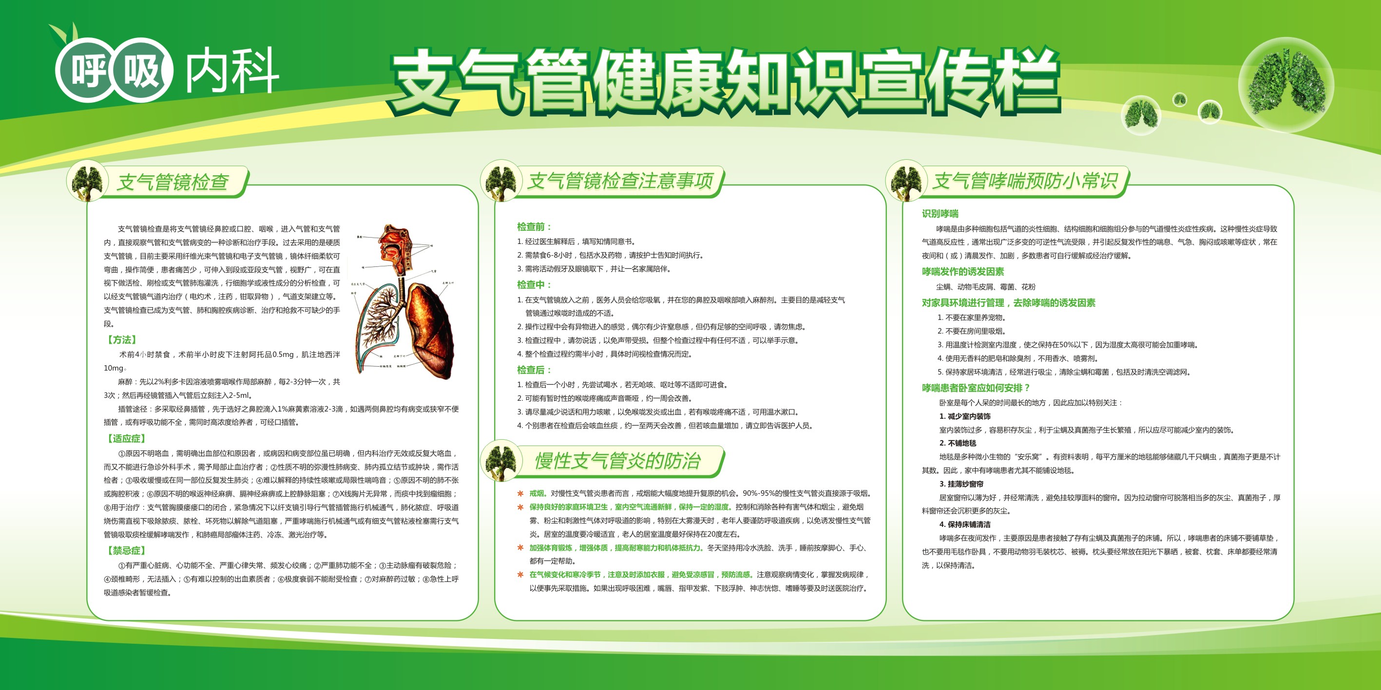 呼吸科健康教育 內(nèi)科宣傳欄