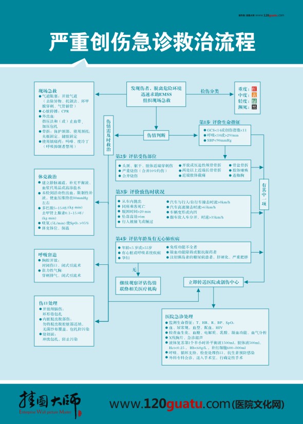 嚴重創(chuàng)傷急診救治流程圖 急診科搶救流程圖