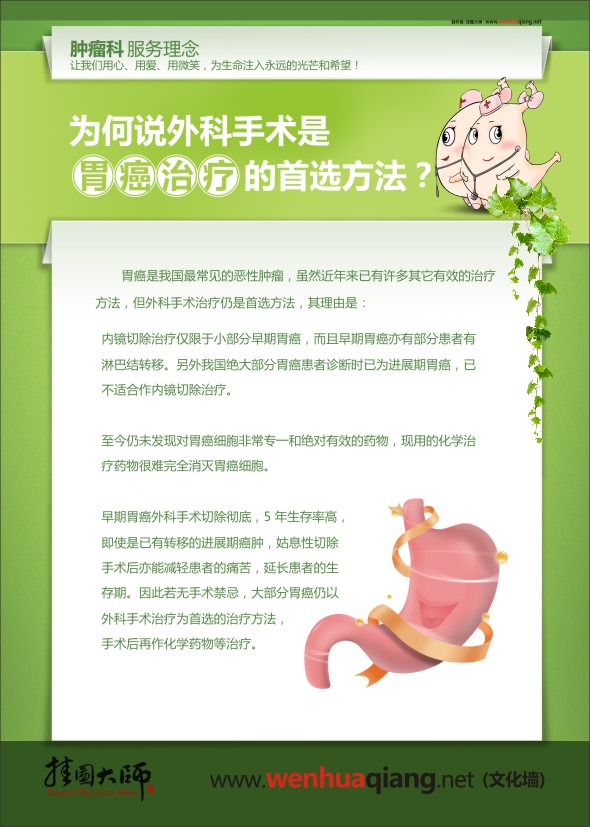 醫(yī)院科室宣傳標語 醫(yī)院服務(wù)理念 為何說外科手術(shù)是胃癌治療的多首選方法？